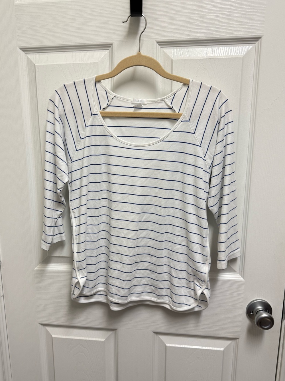 Lake Pajamas 3/4 Sleeve Striped Top